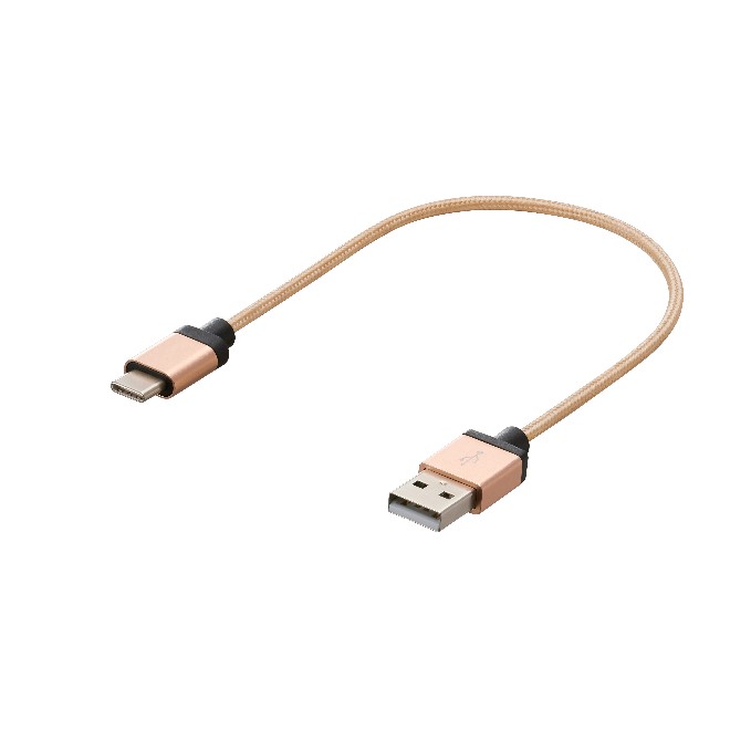 Short Type C Braided Charge-Sync-cable / 0.20m 